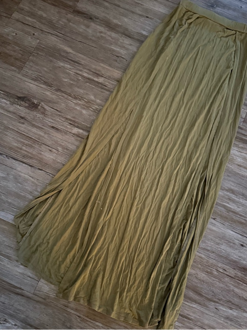 Divided Olive Maxi Skirt